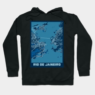 Rio De Janeiro - Brazil Peace City Map Hoodie